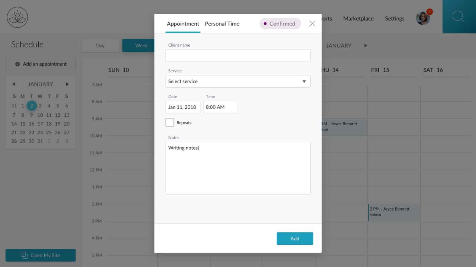 Salon 2020 - Appointment Confirmed